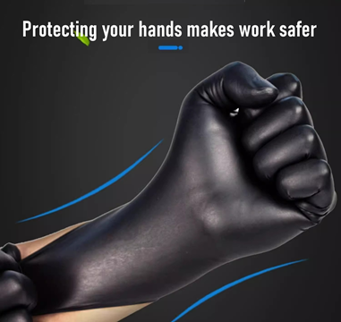 (image for) Oil and water resistant disposable nitrile rubber gloves
